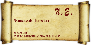 Nemcsek Ervin névjegykártya