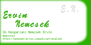 ervin nemcsek business card